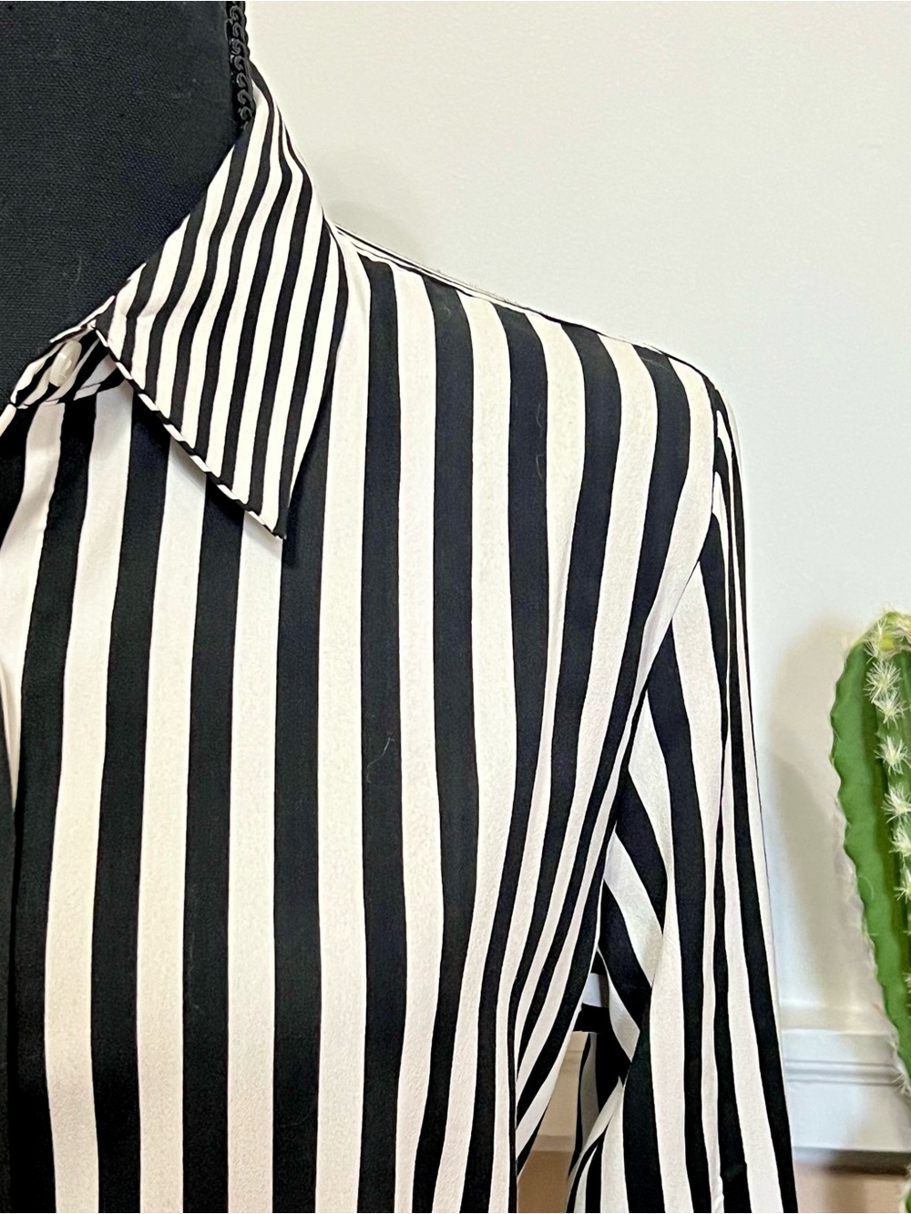 Black and White Striped Blouse